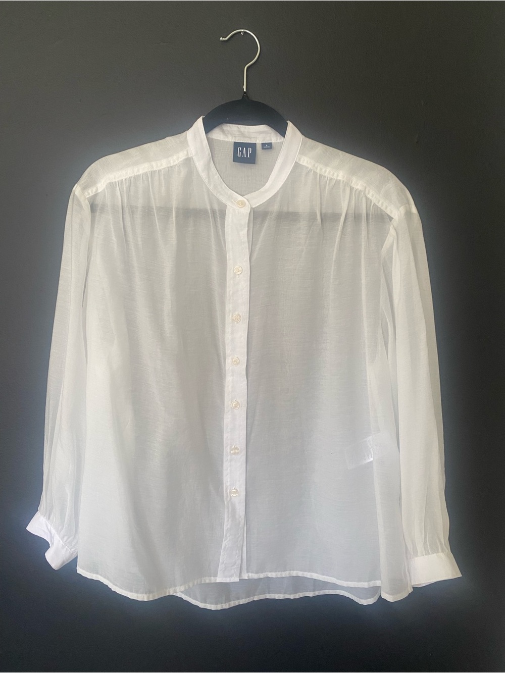 GAP White Button-Front Lightweight Blouse